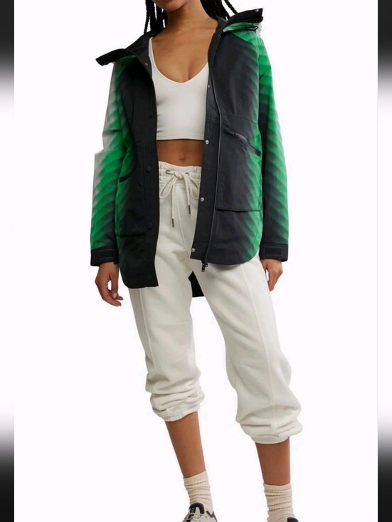 Free People Jackets & Blazers - NWT Singing In The Rain Printed Packable Jacket $228 XS
